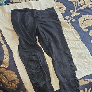 Active Life Black Leggings with Side Details